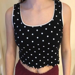 BRAND NEW WITH TAGS Topshop Polka Dot Cropped Shir